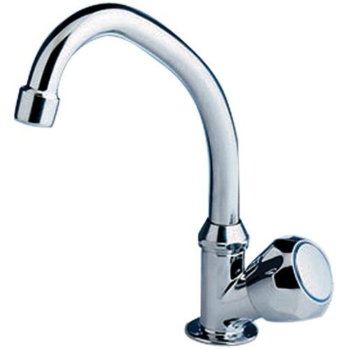 Scandvik 10172 Chrome Plated Brass Standard Cold Water Tap With Swivel Spout and Standard Knob