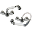 Scandvik 46011 Standard Combination Pull-Out Faucets and Shower White Handle With 5' White Nylon Hose (Includes Water Conservation Valve)
