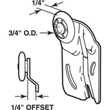 Prime-Line N 6508 Roller Assembly, 3/4 in Dia Roller, 1/4 in W Roller, Nylon, Brown, 1-Roller, 50 lb, Side