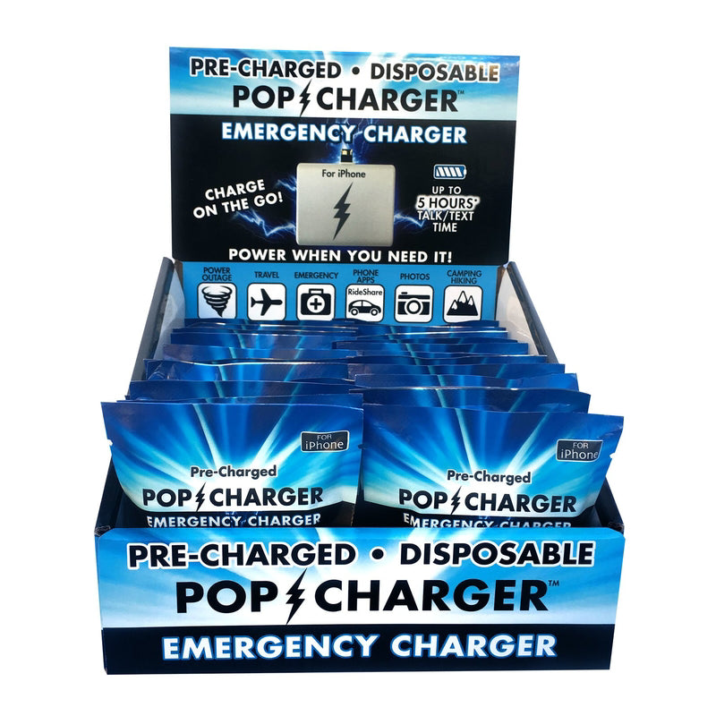 Zorbitz Pop Charger White Pop Emergency USB-C and Micro-USB For Smartphones 2 ft. L, Pack of 24