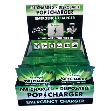 Zorbitz Pop Charger Disposable Emergency Cell Phone Charger 1 pk, Pack of 24