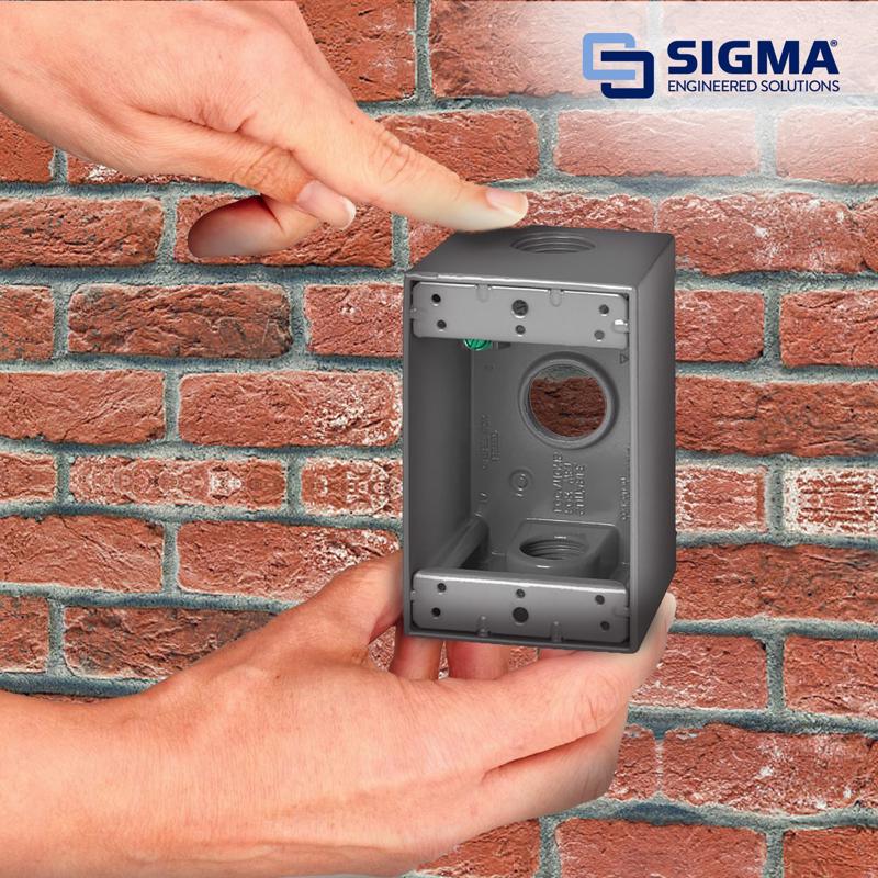 Sigma Engineered Solutions New Work 25.5 cu in Rectangle Metallic 1 gang Weatherproof Box Gray