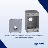 Sigma Engineered Solutions New Work 25.5 cu in Rectangle Metallic 1 gang Weatherproof Box Gray
