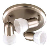 Canarm ICW9351 Track Lighting Fixture, 10 in W x 10 in H Dimensions, 60 W, 3-Lamp, Alabaster Glass, Brushed Pewter