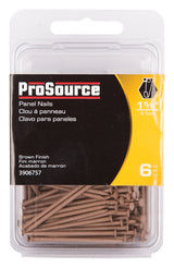 ProSource NTP-081-PS Panel Nail, 15D, 1-5/8 in L, Steel, Painted, Flat Head, Ring Shank, Brown, 171 lb, Pack of 5