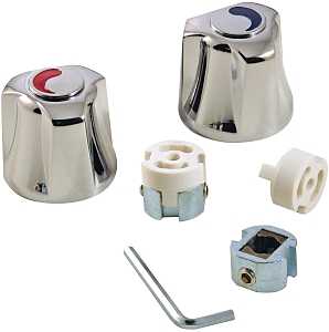 Danco 80016 Faucet Handle, Zinc, Chrome Plated, For: Universal Two Handle Kitchen, Lavatory Faucets