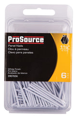 ProSource NTP-082-PS Panel Nail, 15D, 1-5/8 in L, Steel, Painted, Flat Head, Ring Shank, White, 171 lb, Pack of 5