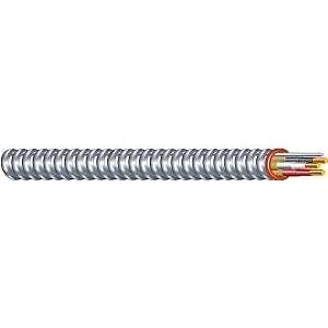 Southwire Duraclad 55278521 Armored Cable, 14 AWG Cable, 3 -Conductor, Copper Conductor, THHN Insulation, 25 ft L