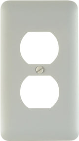 Amerelle 935DW Receptacle Wallplate, 5 in L, 2-13/16 in W, 1 -Gang, Steel, White