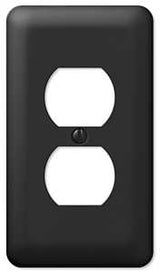 Amerelle Devon 935DBK Series Wallplate, Duplex, 5 in L, 2-13/16 in W, 1-Gang, Steel, Black, Pack of 6