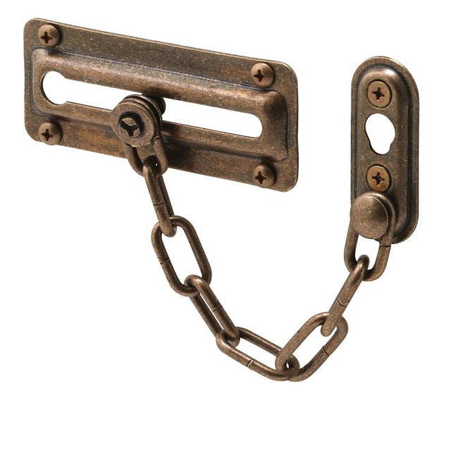 Defender Security U-10533 Chain Door Guard, Steel, Antique Brass