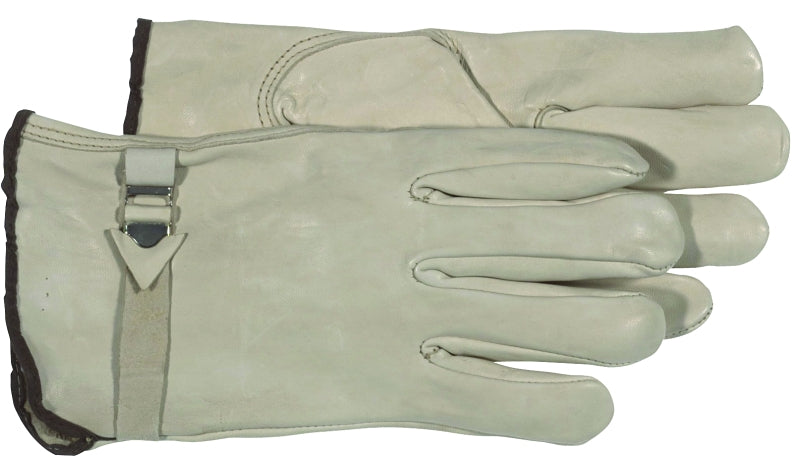 Boss B81202-S Gloves, S, Keystone Thumb, Slip-On Cuff, Cowhide Leather, Natural