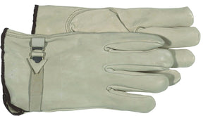 Boss B81202-S Gloves, S, Keystone Thumb, Slip-On Cuff, Cowhide Leather, Natural