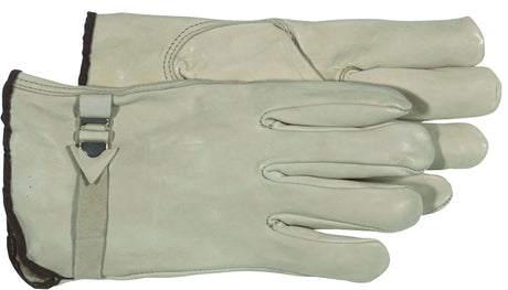 Boss B81202-S Gloves, S, Keystone Thumb, Slip-On Cuff, Cowhide Leather, Natural
