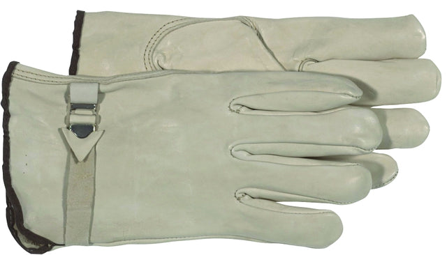 Boss B81202-S Gloves, S, Keystone Thumb, Slip-On Cuff, Cowhide Leather, Natural