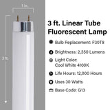 Feit Legacy Bulbs 30 W T8 1 in. D X 35.6 in. L Fluorescent Bulb Cool White Linear 4100 K 1 pk, Pack of 6