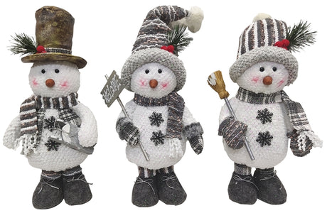 Hometown Holidays 49705 Plush Christmas Standing Snowman Toy, Pack of 12
