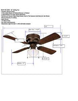 Boston Harbor CF-78125-ORB Ceiling Fan, 4-Blade, Venetian Bronze Housing, 42 in Sweep, MDF Blade, 3-Speed
