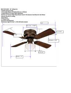 Boston Harbor CF-78125-ORB Ceiling Fan, 4-Blade, Venetian Bronze Housing, 42 in Sweep, MDF Blade, 3-Speed