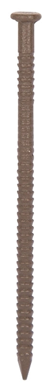 ProSource NTP-091-PS Panel Nail, 15D, 1-5/8 in L, Steel, Painted, Flat Head, Ring Shank, Dark Oak, 171 lb, Pack of 5