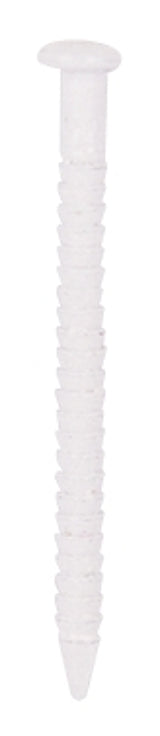 ProSource NTP-158-PS Panel Nail, 16D, 1 in L, Steel, Painted, Flat Head, Ring Shank, White, Pack of 4
