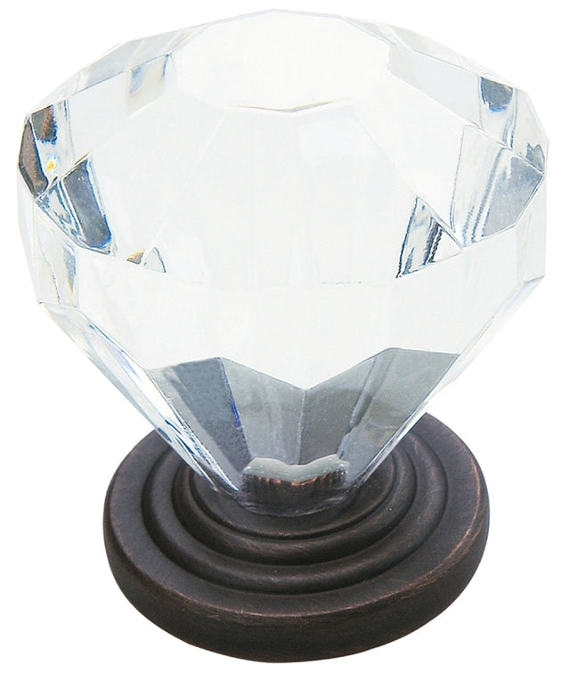 Amerock Classics Series 14303ORB Cabinet Knob, 1-3/8 in Projection, Acrylic/Zinc, Oil-Rubbed Bronze
