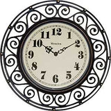 Westclox 32021 Clock, 12 in Dia, Round, Dark Brown Frame, Plastic Clock Face, Analog, Glass Lens