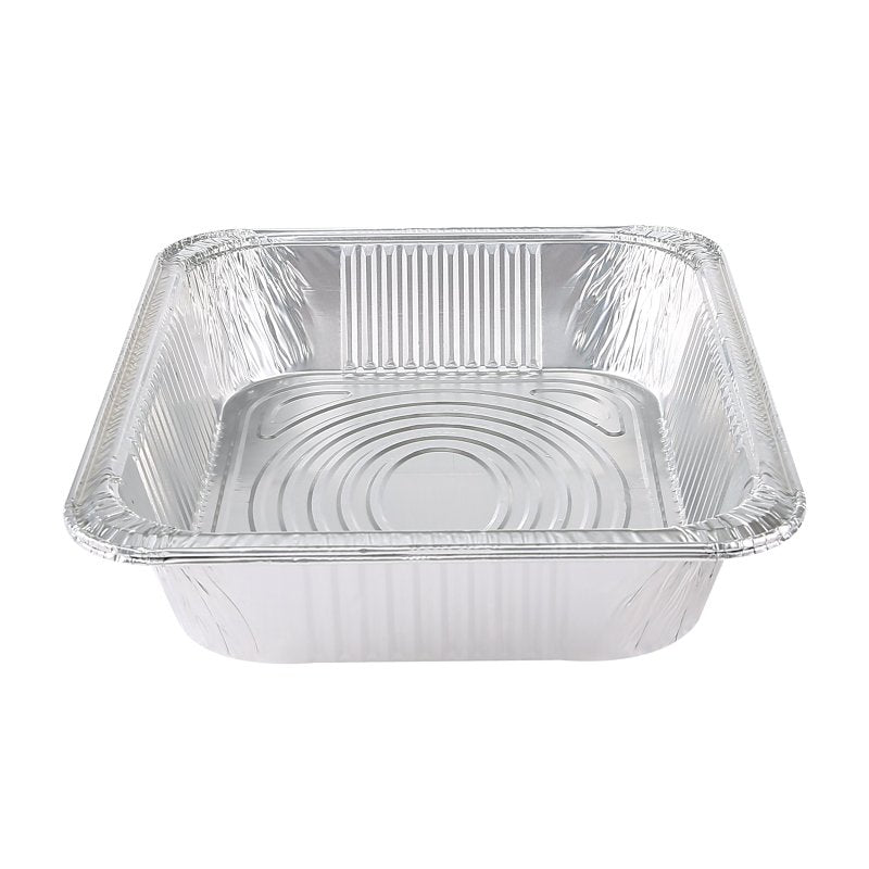 Glad BBP19935 Disposable Steam Pan, Aluminum, Silver, 12-1/2 in L, 10-1/4 in W, 2-1/2 in H, Dishwasher Safe: No, Pack of 24