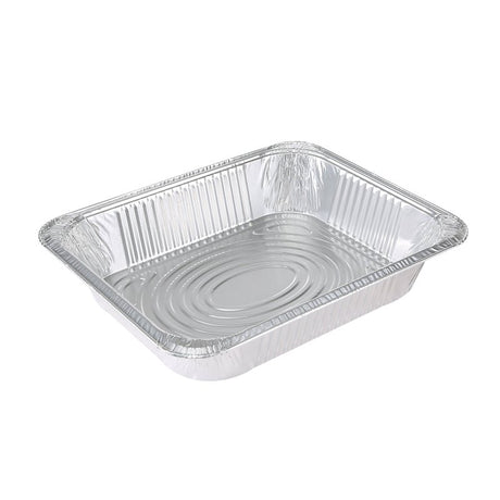 Glad BBP19935 Disposable Steam Pan, Aluminum, Silver, 12-1/2 in L, 10-1/4 in W, 2-1/2 in H, Dishwasher Safe: No, Pack of 24