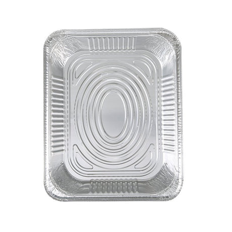 Glad BBP19935 Disposable Steam Pan, Aluminum, Silver, 12-1/2 in L, 10-1/4 in W, 2-1/2 in H, Dishwasher Safe: No, Pack of 24