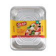 Glad BBP19935 Disposable Steam Pan, Aluminum, Silver, 12-1/2 in L, 10-1/4 in W, 2-1/2 in H, Dishwasher Safe: No, Pack of 24