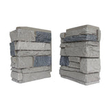 DuraKwik Stone 308ATC Siding Corner, 13 in L, 10 in W, 4 in Thick, Interlocking Edge, Ledgestone Profile, Arizona Trail