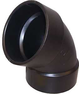 Thrifco Plumbing 6792604 1/6 Bend Pipe Elbow, 4 in, Hub, 60 deg Angle, ABS, Black