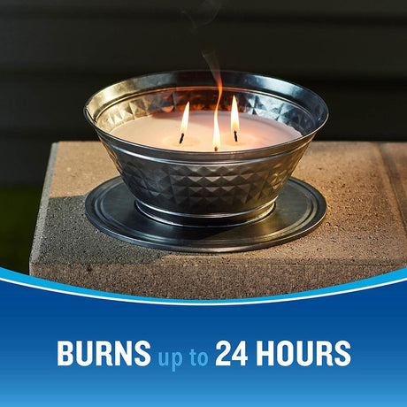 Cutter HG-97395 Candle, White, Citronella, Mint, 24 hr Burn Time, 20 oz