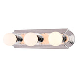 Boston Harbor 046043-CHROME Vanity Bar Fixture, 100 W, 3-Lamp, G Lamp, Steel Fixture, Polished Chrome Fixture