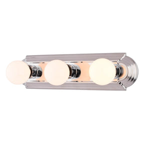 Boston Harbor 046043-CHROME Vanity Bar Fixture, 100 W, 3-Lamp, G Lamp, Steel Fixture, Polished Chrome Fixture