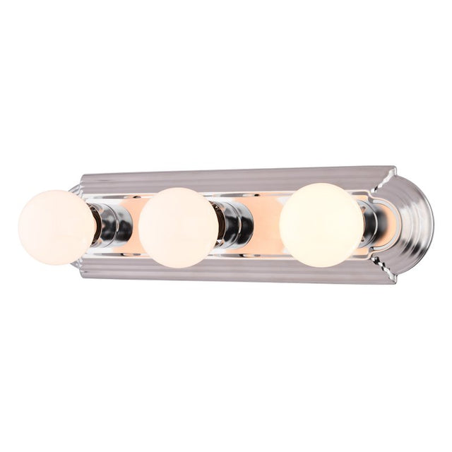 Boston Harbor 046043-CHROME Vanity Bar Fixture, 100 W, 3-Lamp, G Lamp, Steel Fixture, Polished Chrome Fixture