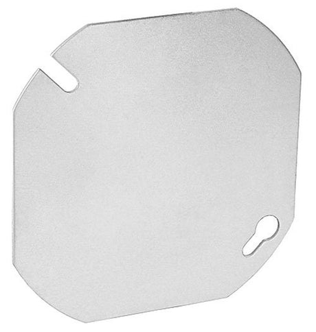 Southwire 54C1-UPC Flat Blank Cover, 4 in W, Octagonal, Steel, Silver, Galvanized