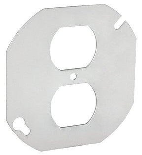 Southwire 54C40-UPC Flat Blank Cover, 4 in W, Octagonal, 2-Gang, Steel, Silver, Galvanized