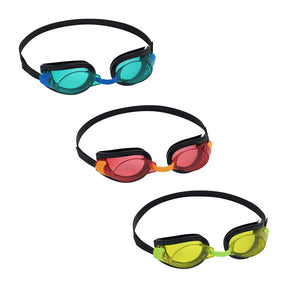 Bestway 21005 Pro Racer Goggles, Smoke Lens, Black/Blue/Green/Orange Frame, Fully Adjustable Strap