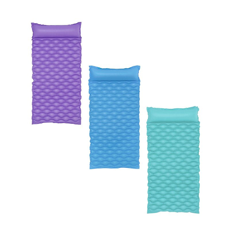 H2OGO! Float 'n Roll Series 44020 Air Mat with Pillow, Inflatable Profile, Vinyl, Purple