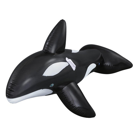 H2OGO! 41009 Jumbo Whale Ride-On Pool Float, Inflatable Profile, Whale, PVC, Black