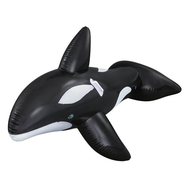 H2OGO! 41009 Jumbo Whale Ride-On Pool Float, Inflatable Profile, Whale, PVC, Black