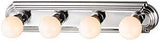 Boston Harbor 046044-CHROME Vanity Bar Fixture, 100 W, 4-Lamp, G Lamp, Steel Fixture, Polished Chrome Fixture