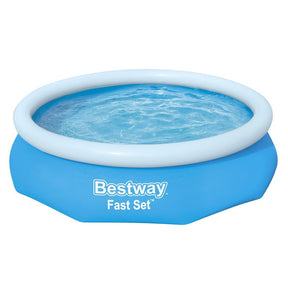 Bestway Fast Set 57269E Inflatable Above Ground Pool Set, Round, 961 gal Capacity, Blue