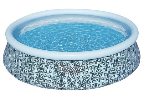 Bestway 57371E Inflatable Pool Set, Round, 3266 gal, Plastic, Gray