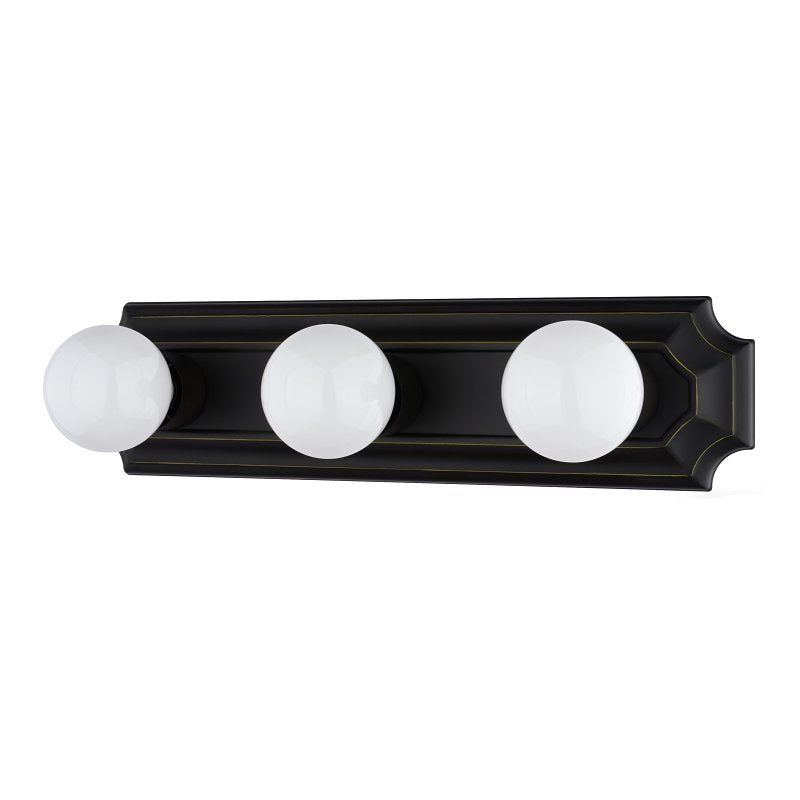 Boston Harbor 045233-VB Vanity Bar Fixture, 100 W, 3-Lamp, G Lamp, Steel Fixture, Venetian Bronze Fixture