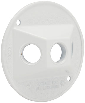 Bell Outdoor 5197-1 Weatherproof Cluster Cover, 4-1/8 in Dia, 1.094 in L, 4-1/8 in W, Round, Aluminum, White