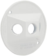 Hubbell 5197-1 Lampholder Cluster Cover, 4-1/8 in Dia, 1.094 in L, 4-1/8 in W, Round, Metal, White, Powder-Coated