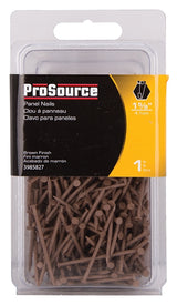 ProSource NTP-161-PS Panel Nail, 15D, 1-5/8 in L, Steel, Painted, Flat Head, Ring Shank, Brown, Pack of 4